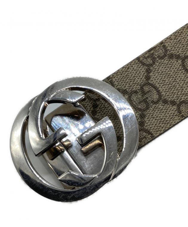 中古・古着通販】GUCCI (グッチ) レザーベルト ベージュ サイズ:90-36