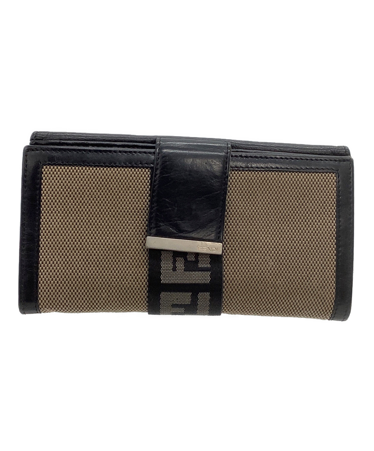 中古・古着通販】FENDI (フェンディ) 長財布 ベージュ×ブラック