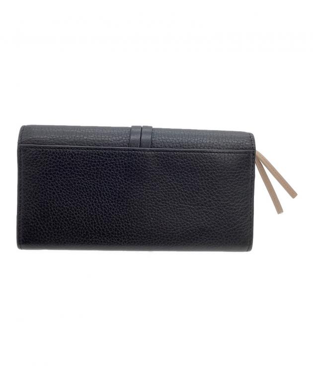 未使用✨Chloe クロエ アルファベット レザー　ロングウォレット ブラック 中古・古着通販】Chloe (クロエ) 長財布 フラップ付きグレインレザー製