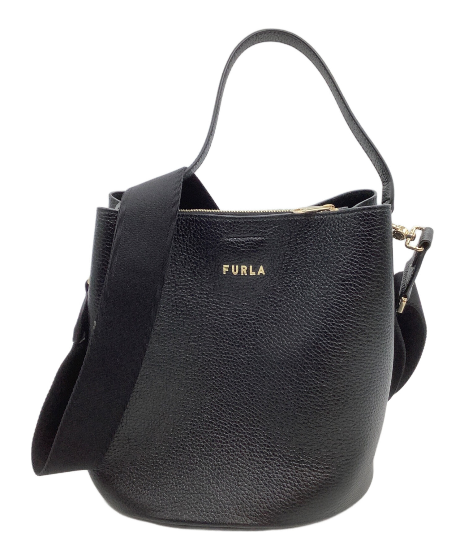 新品FURLA ダナエ　バケットバッグ　ショルダーバッグ ブラック 中古・古着通販】FURLA (フルラ) バケツ型ショルダーバッグ Danae