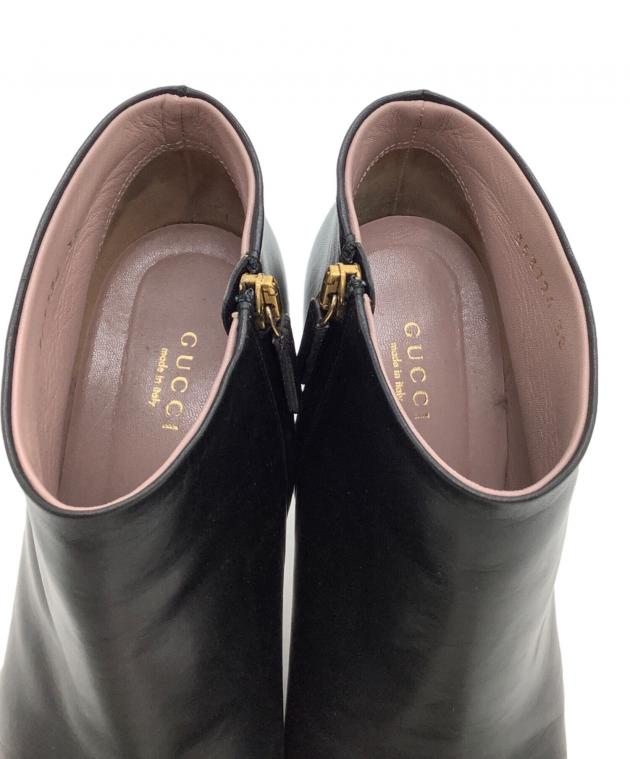 中古・古着通販】GUCCI (グッチ) ヒールブーツ スタッズ ブラック