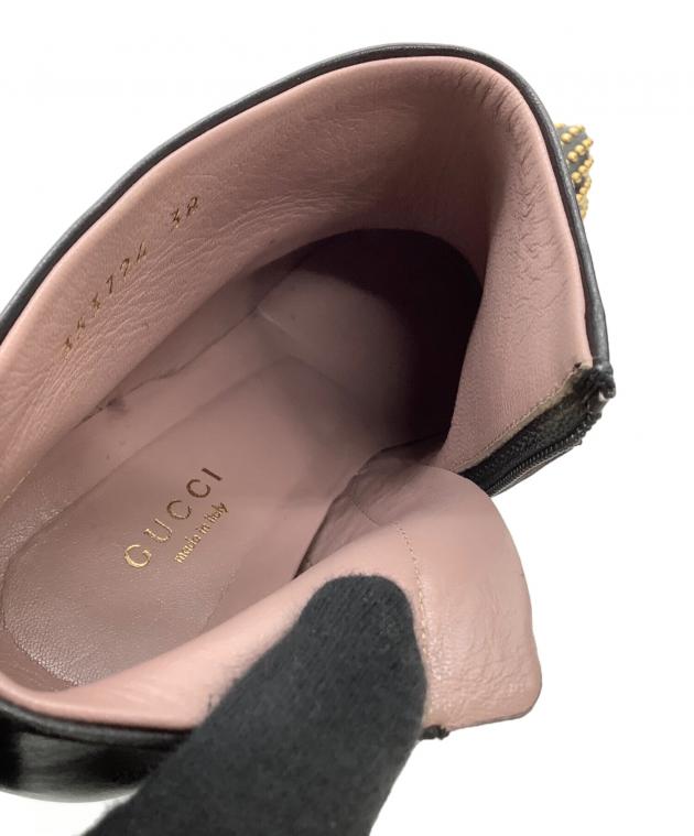 中古・古着通販】GUCCI (グッチ) ヒールブーツ スタッズ ブラック