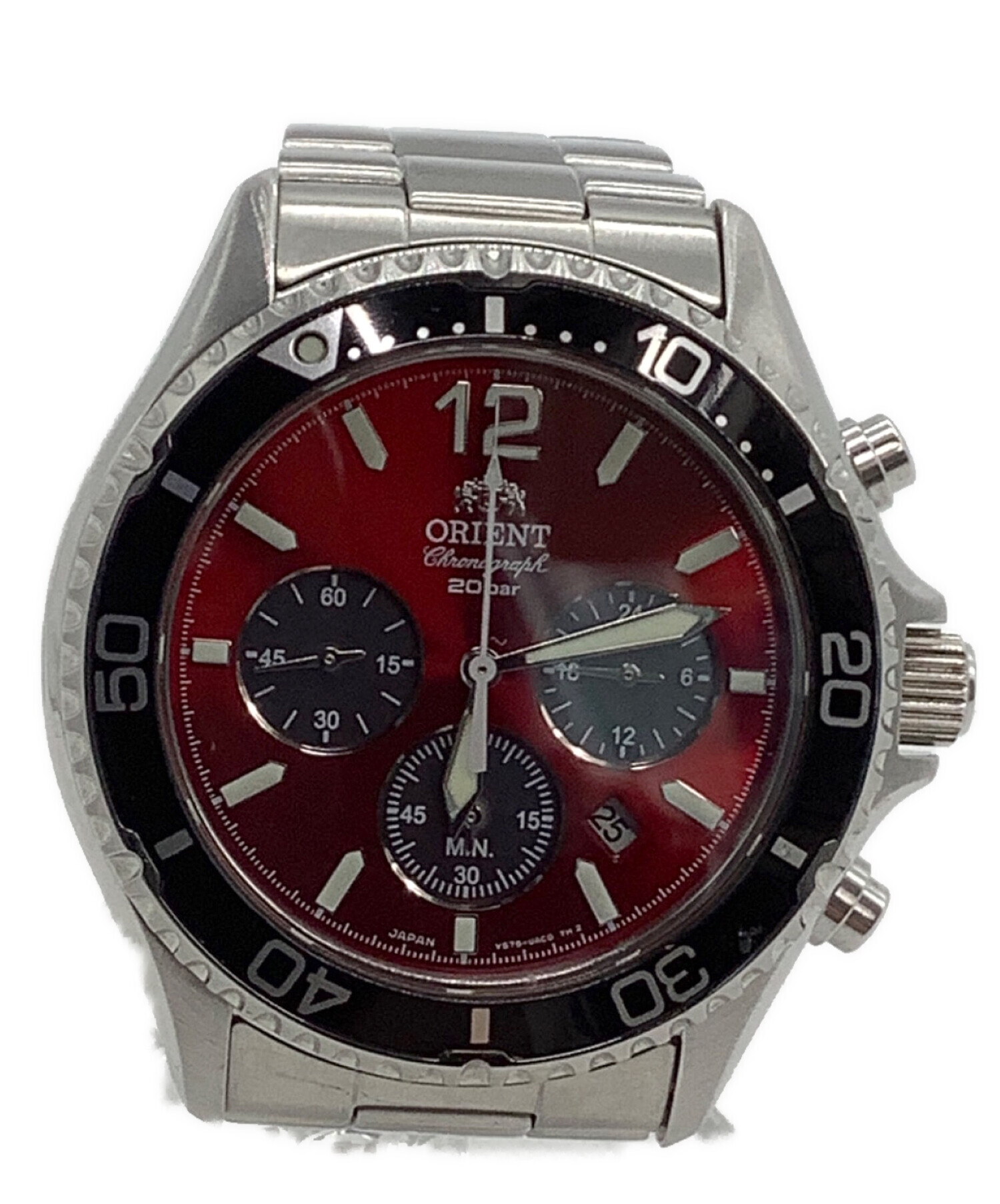 2882【美品】ORIENT TTOU-CO-B クロノグラフ 腕時計 レッド 中古・古着通販】ORIENT (オリエント) クロノグラフ レッド｜ブランド