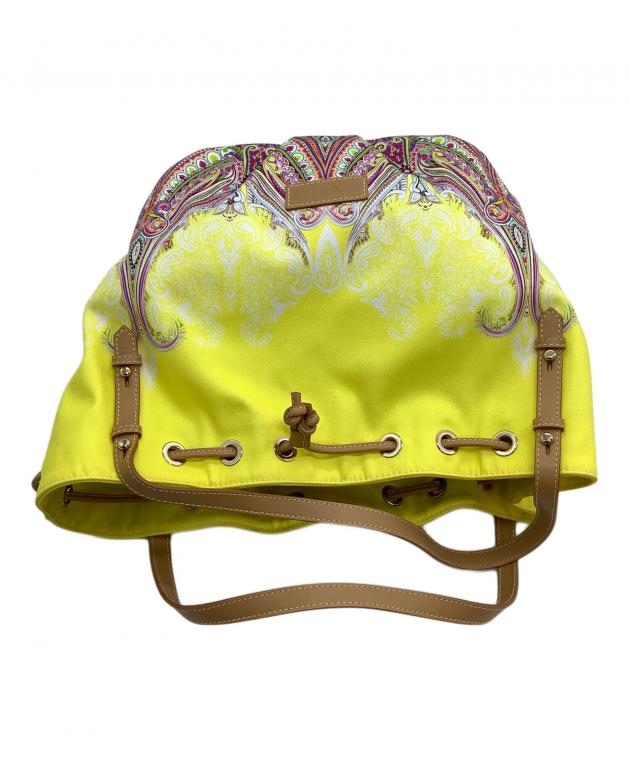 中古・古着通販】ETRO (エトロ) 巾着ショルダーバッグ イエロー×レッド