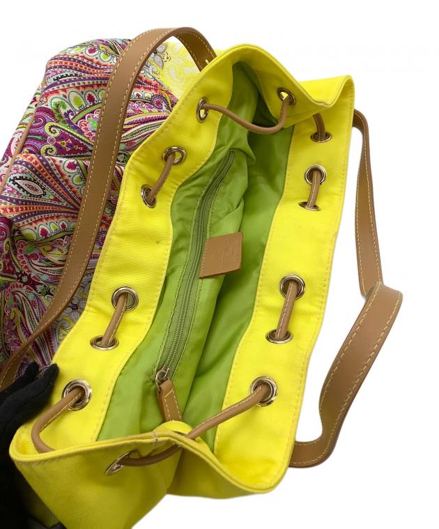中古・古着通販】ETRO (エトロ) 巾着ショルダーバッグ イエロー×レッド