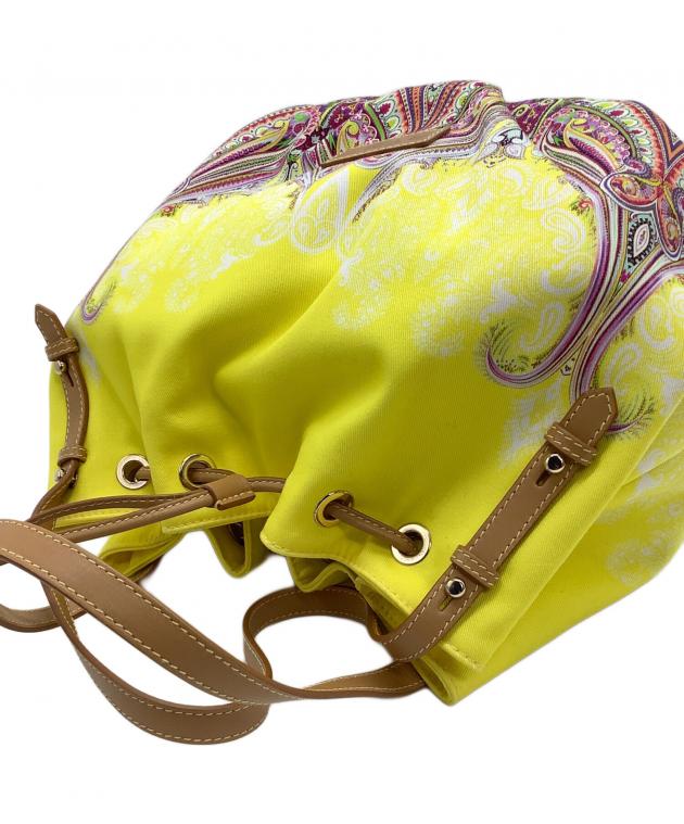 中古・古着通販】ETRO (エトロ) 巾着ショルダーバッグ イエロー×レッド