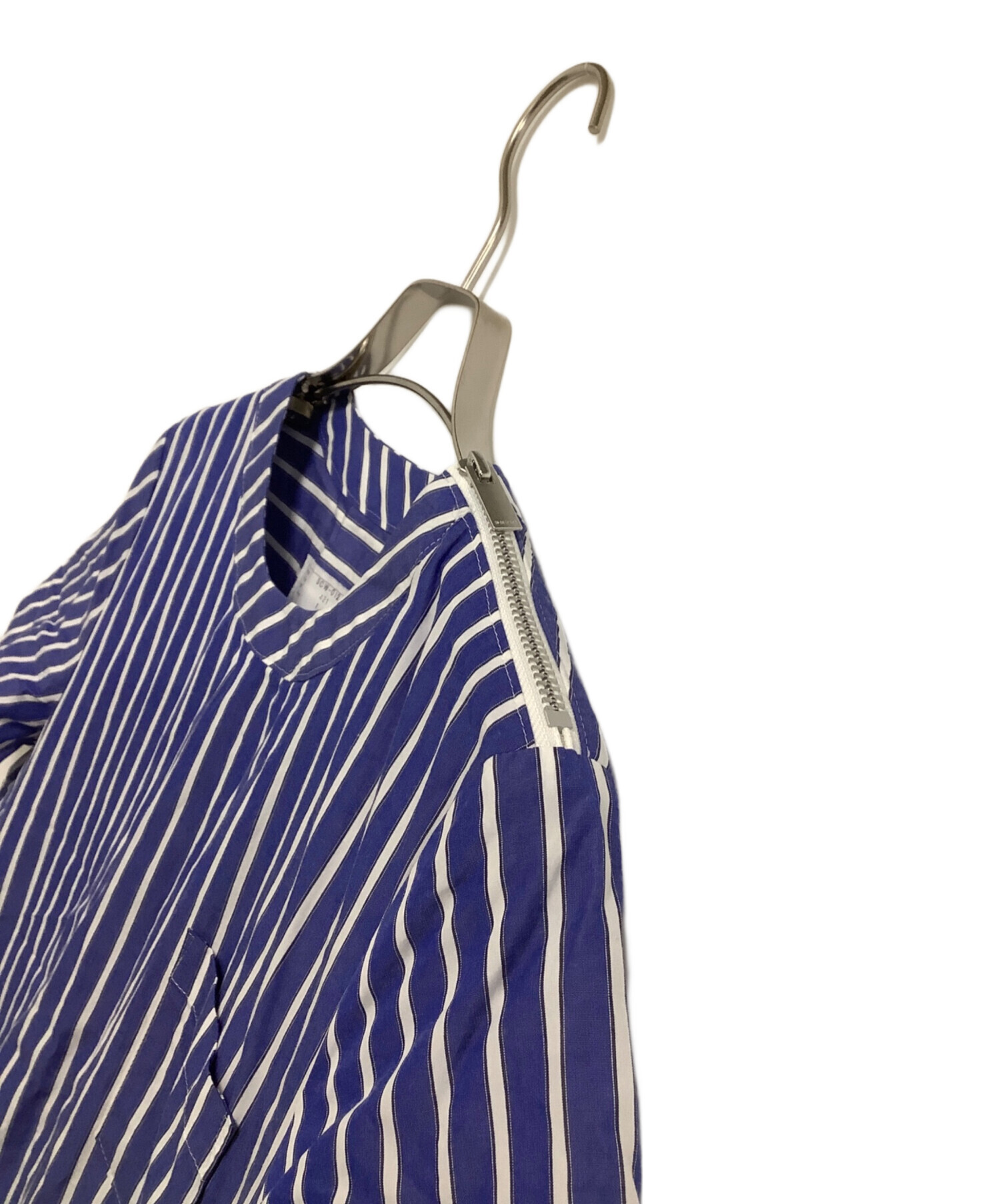 中古・古着通販】sacai (サカイ) 半袖ブラウス ブルー×ホワイト サイズ