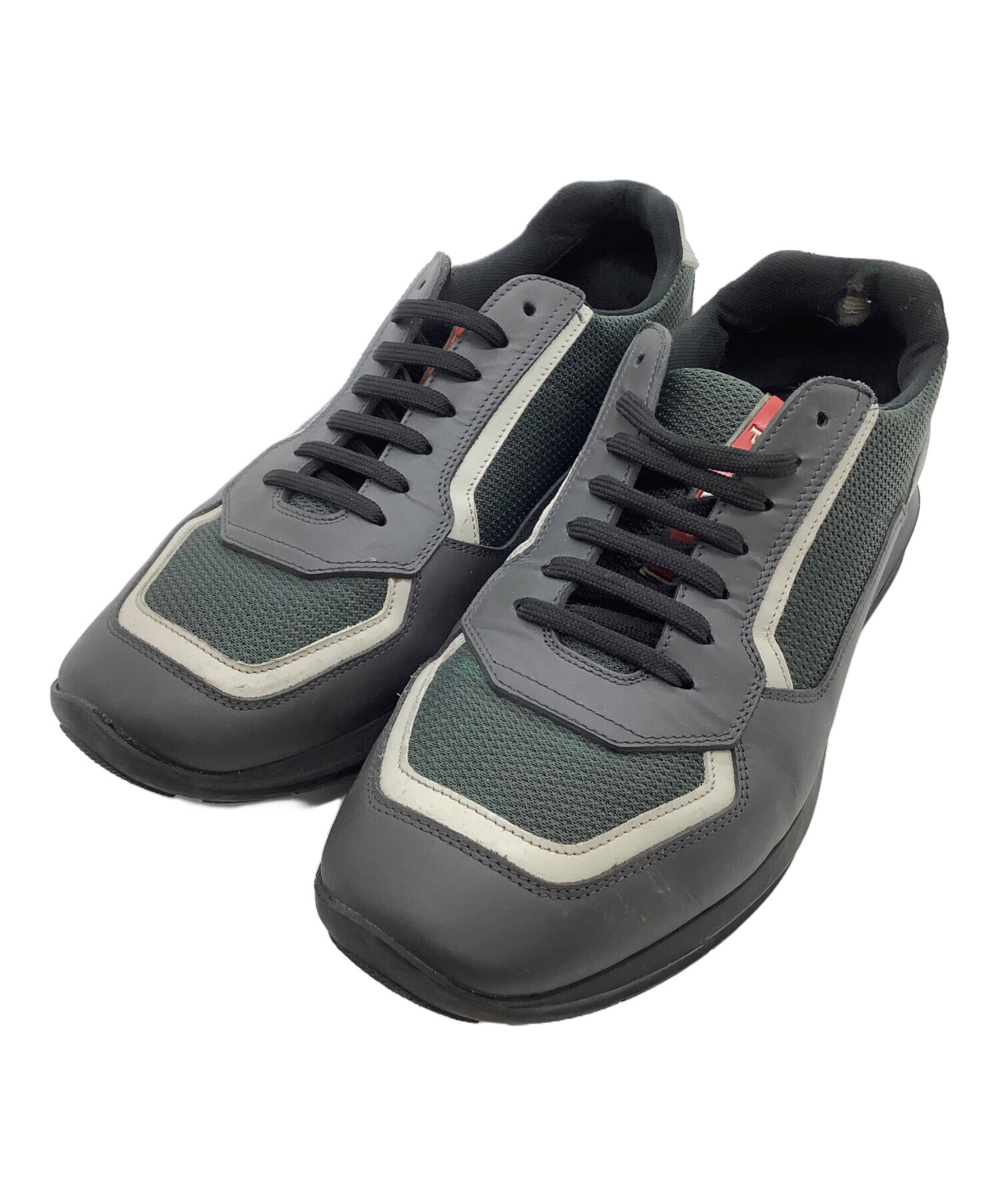 中古・古着通販】PRADA (プラダ) レザースニーカー ブラック サイズ:71