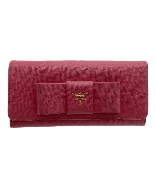 中古・古着通販】PRADA (プラダ) 長財布 リボン ピンク｜ブランド