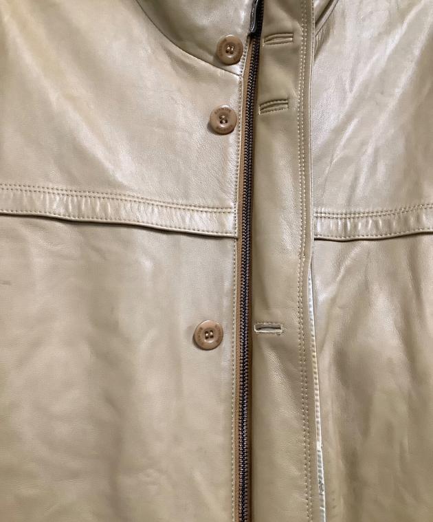 中古・古着通販】BALMAIN (バルマン) ラムレザーコート キャメル