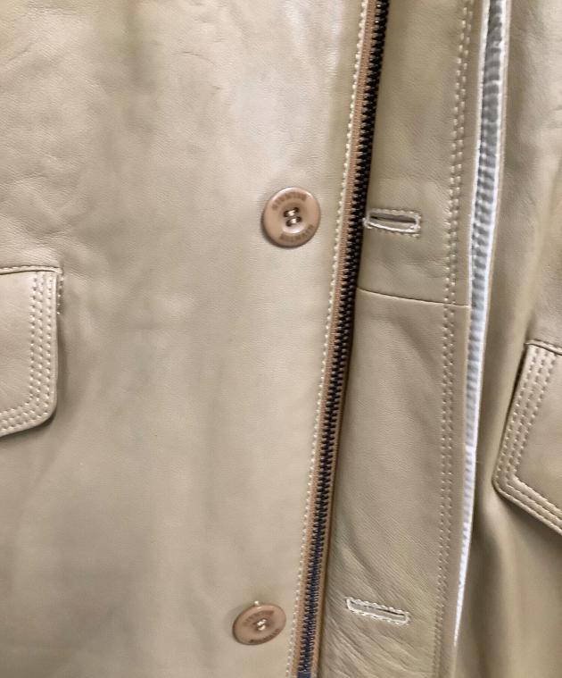 中古・古着通販】BALMAIN (バルマン) ラムレザーコート キャメル