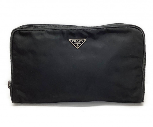 お値下げ中！【新品未使用】PRADA ブラック ナイロン ポーチ 中古・古着通販】PRADA (プラダ) ナイロンポーチ ブラック サイズ