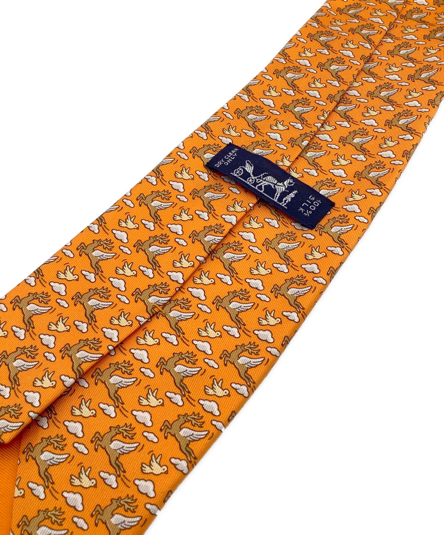 中古・古着通販】HERMES (エルメス) ネクタイ オレンジ サイズ