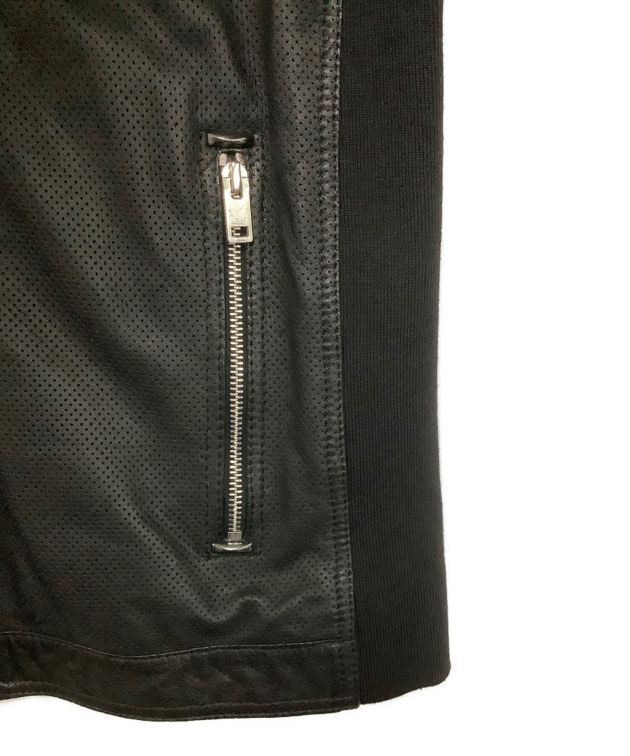 中古・古着通販】DIESEL (ディーゼル) 切替レザージャケット ブラック