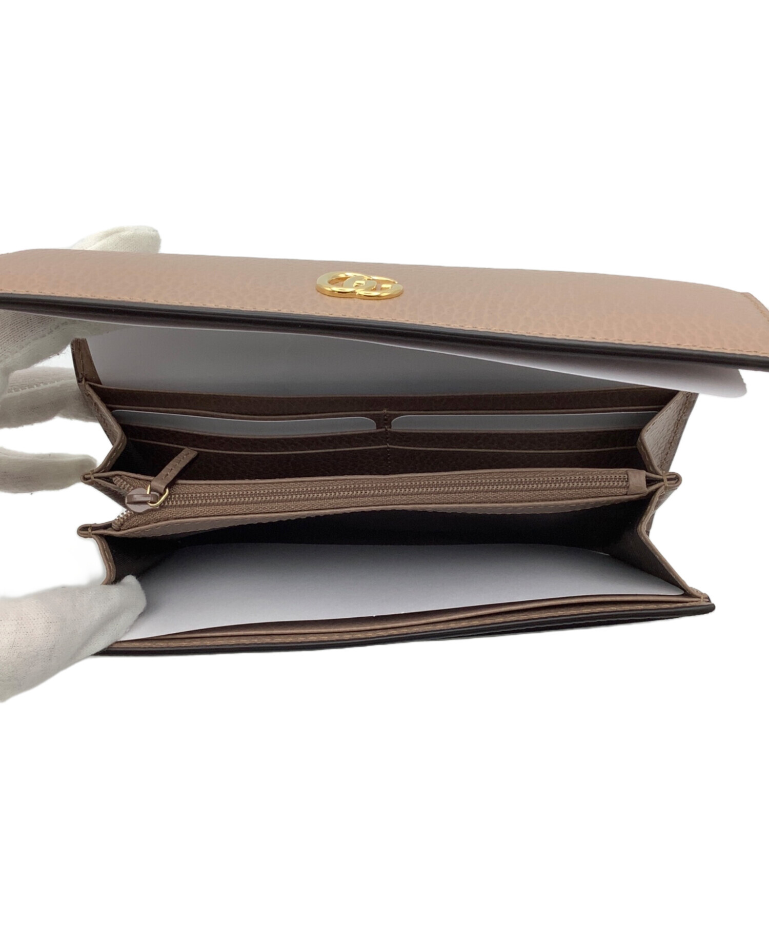 GUCCI グッチ 財布・ケース  ベージュ 【古着】【中古】【送料無料】 中古・古着通販】GUCCI (グッチ) 長財布 ベージュ｜ブランド・古着通販