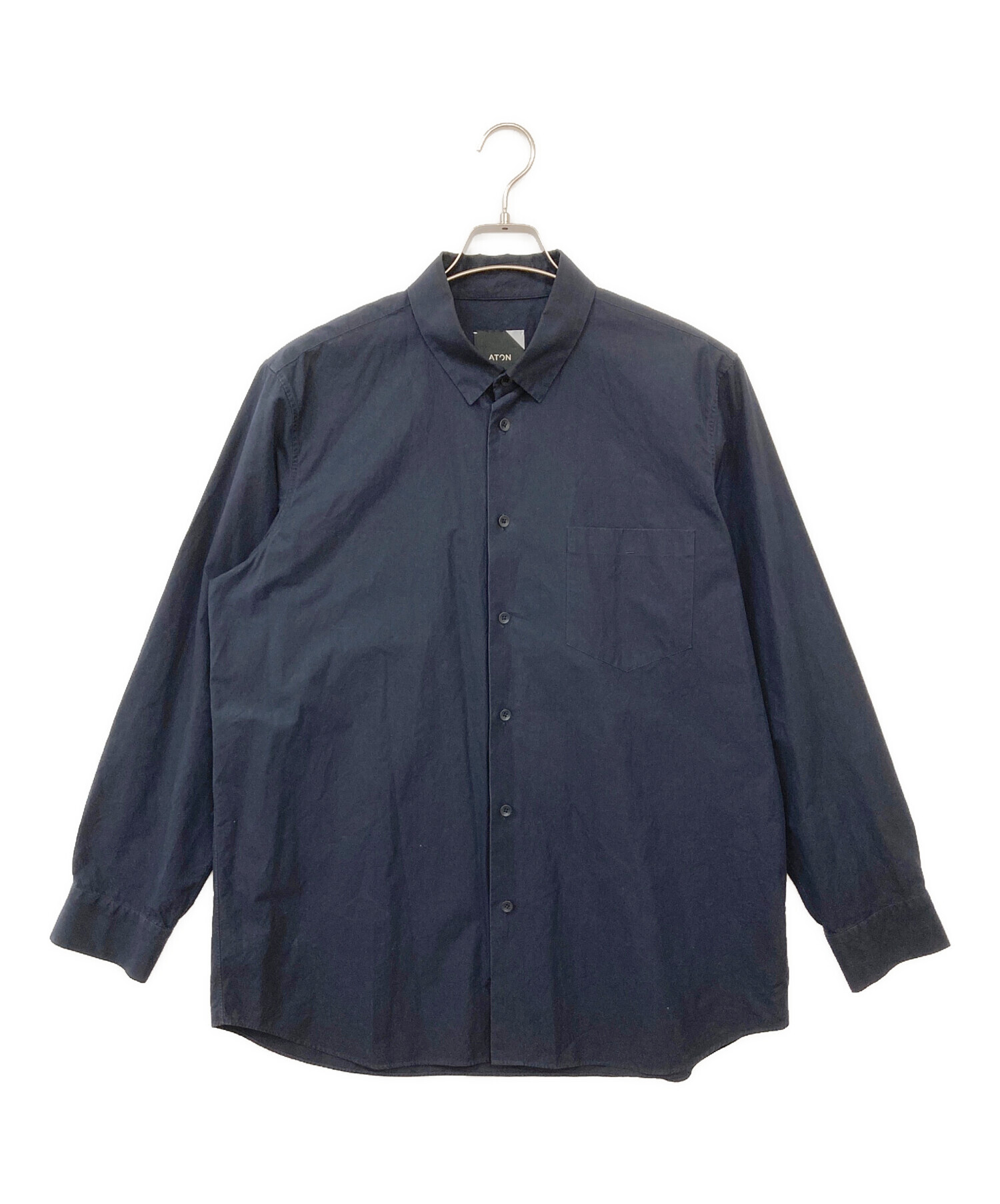 中古・古着通販】ATON (エイトン) 長袖シャツ ネイビー サイズ:4 