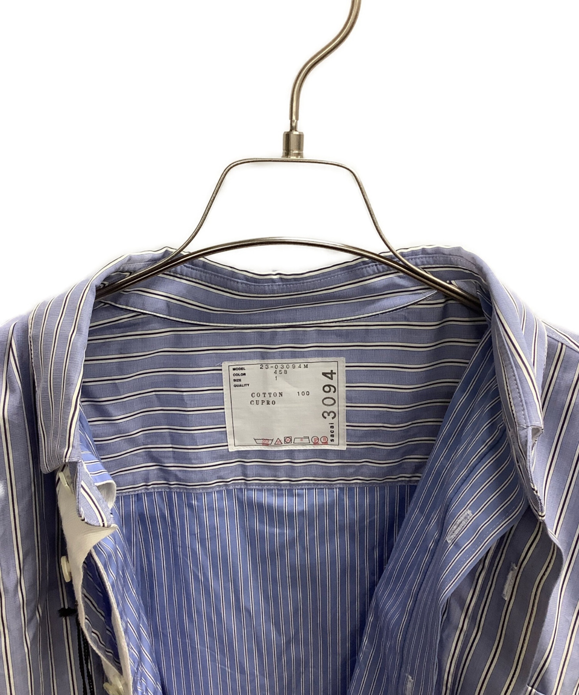 sacai 希少サイズ5 中古・古着通販】sacai (サカイ) Cotton Poplin L/S Shirt ブルー