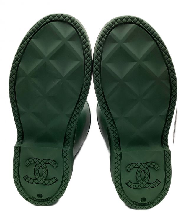 中古・古着通販】CHANEL (シャネル) レインブーツ グリーン サイズ:38