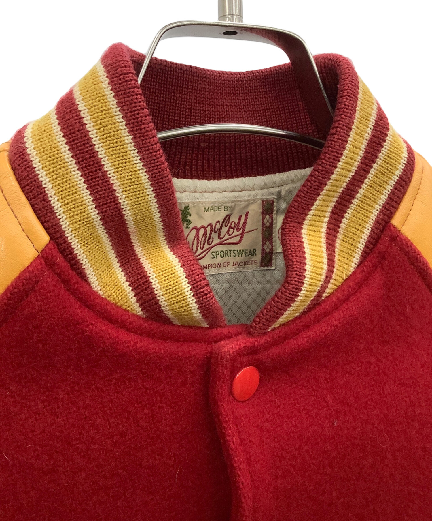 McCoy スタジャン 赤/ベージュ サイズ36 中古・古着通販】McCOY SPORTSWEAR (マッコイ スポーツウエア