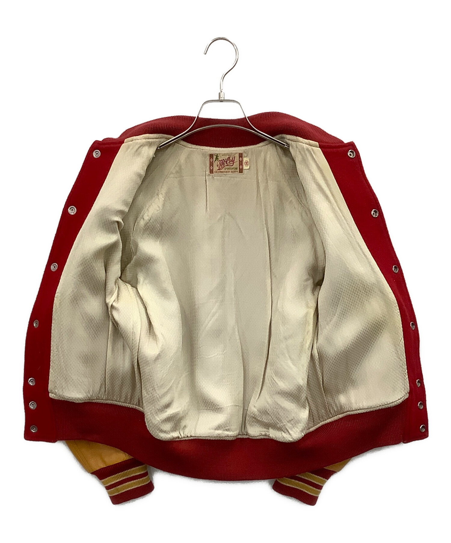 McCoy スタジャン 赤/ベージュ サイズ36 中古・古着通販】McCOY SPORTSWEAR (マッコイ スポーツウエア