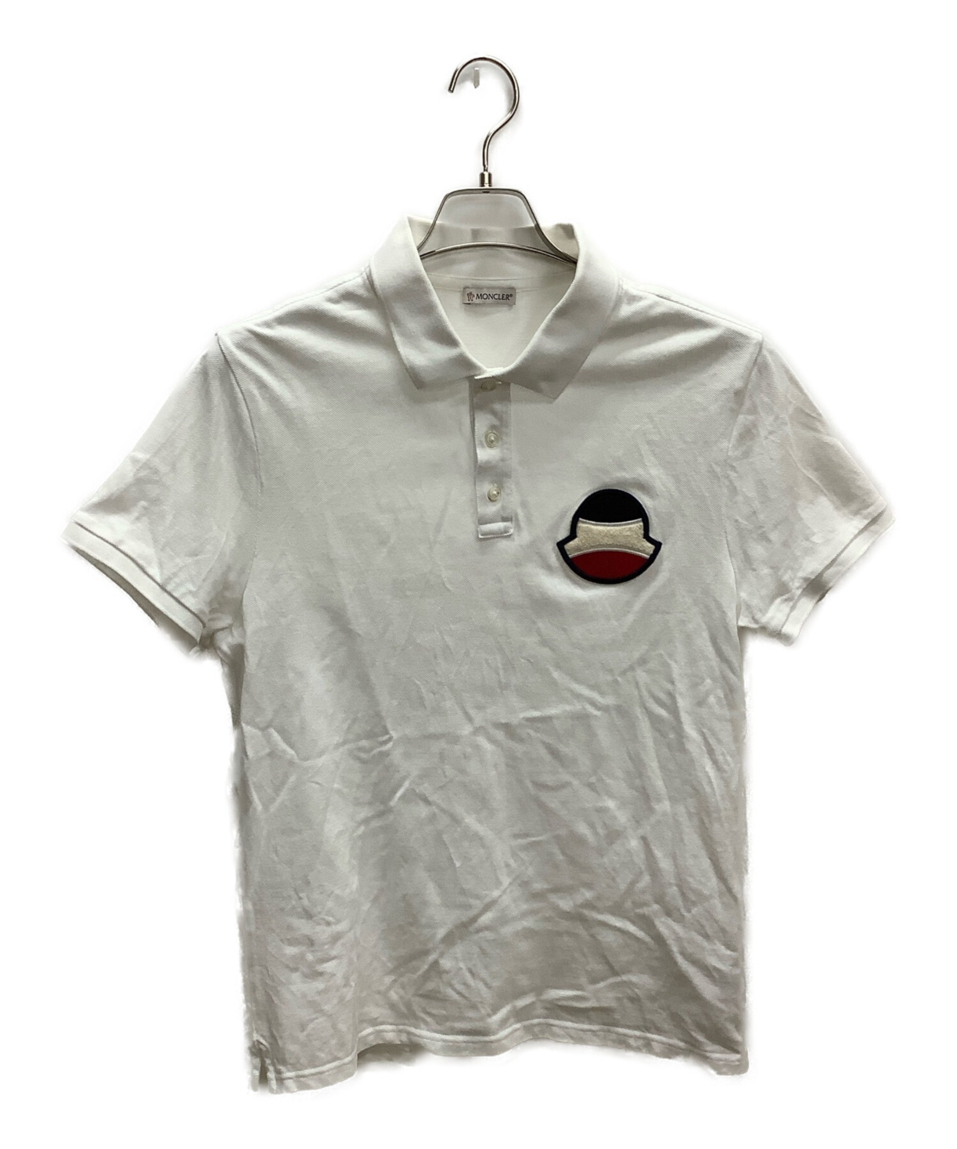 中古・古着通販】MONCLER (モンクレール) ポロシャツ ホワイト サイズ