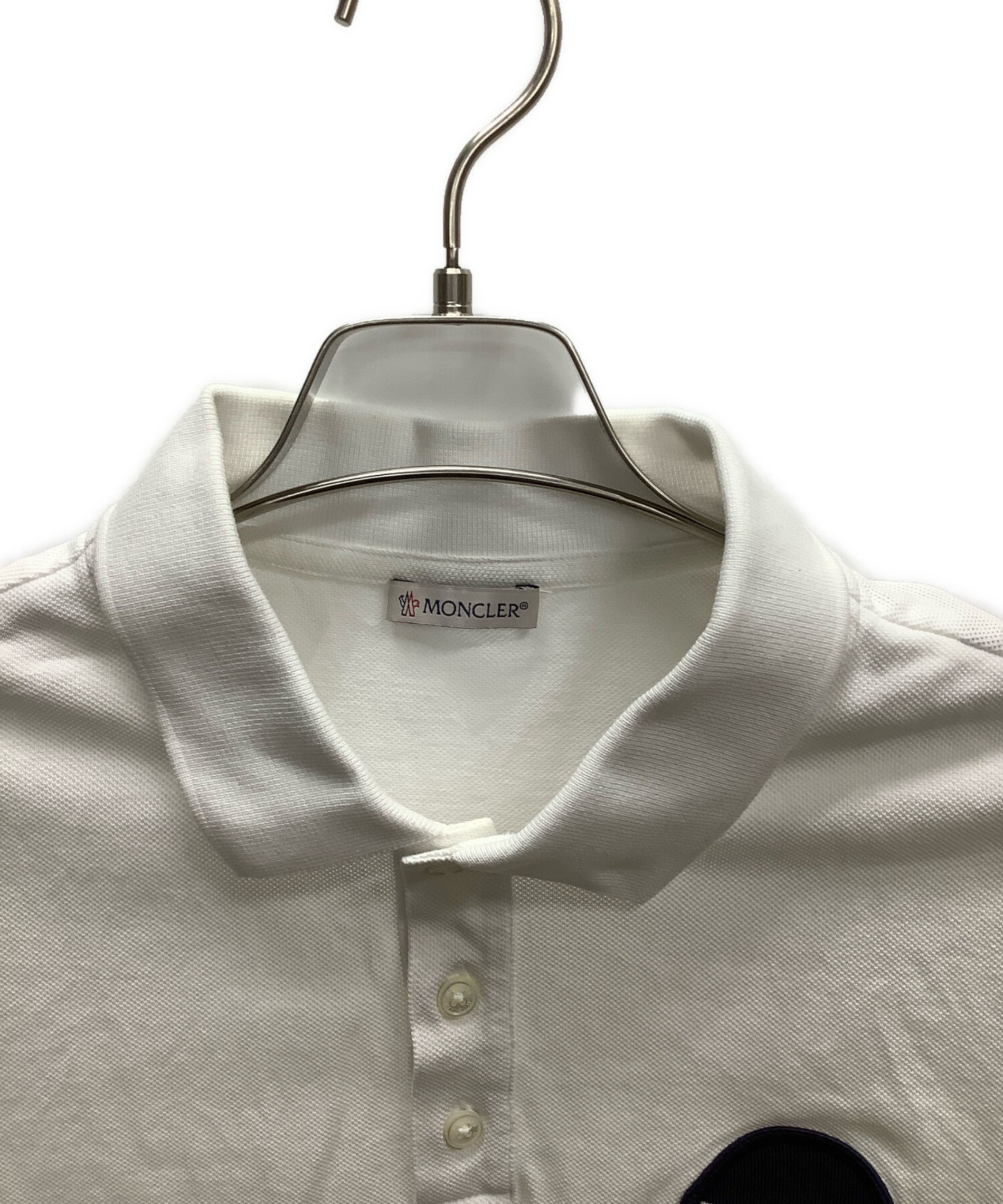 中古・古着通販】MONCLER (モンクレール) ポロシャツ ホワイト サイズ