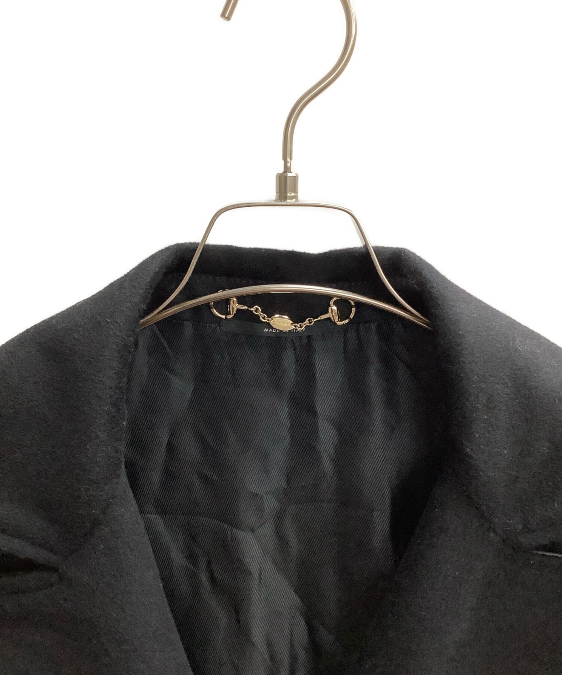 中古・古着通販】GUCCI (グッチ) ベルテッドコート ブラック サイズ:36