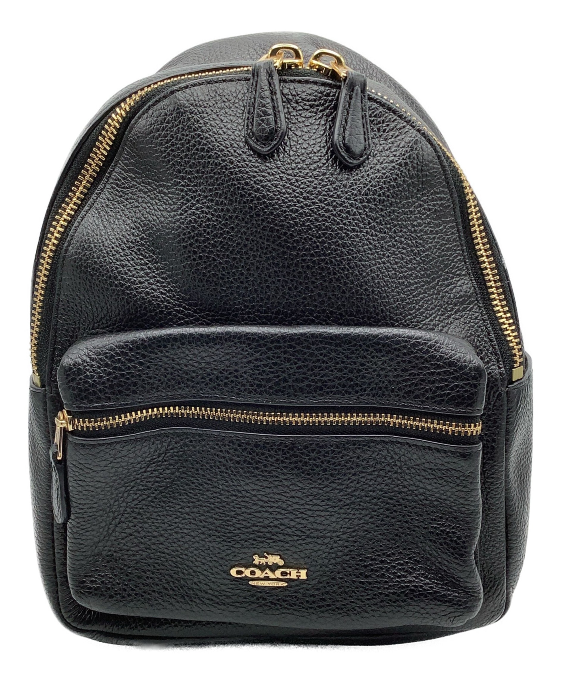 中古・古着通販】COACH (コーチ) レザーミニリュック ブラック サイズ