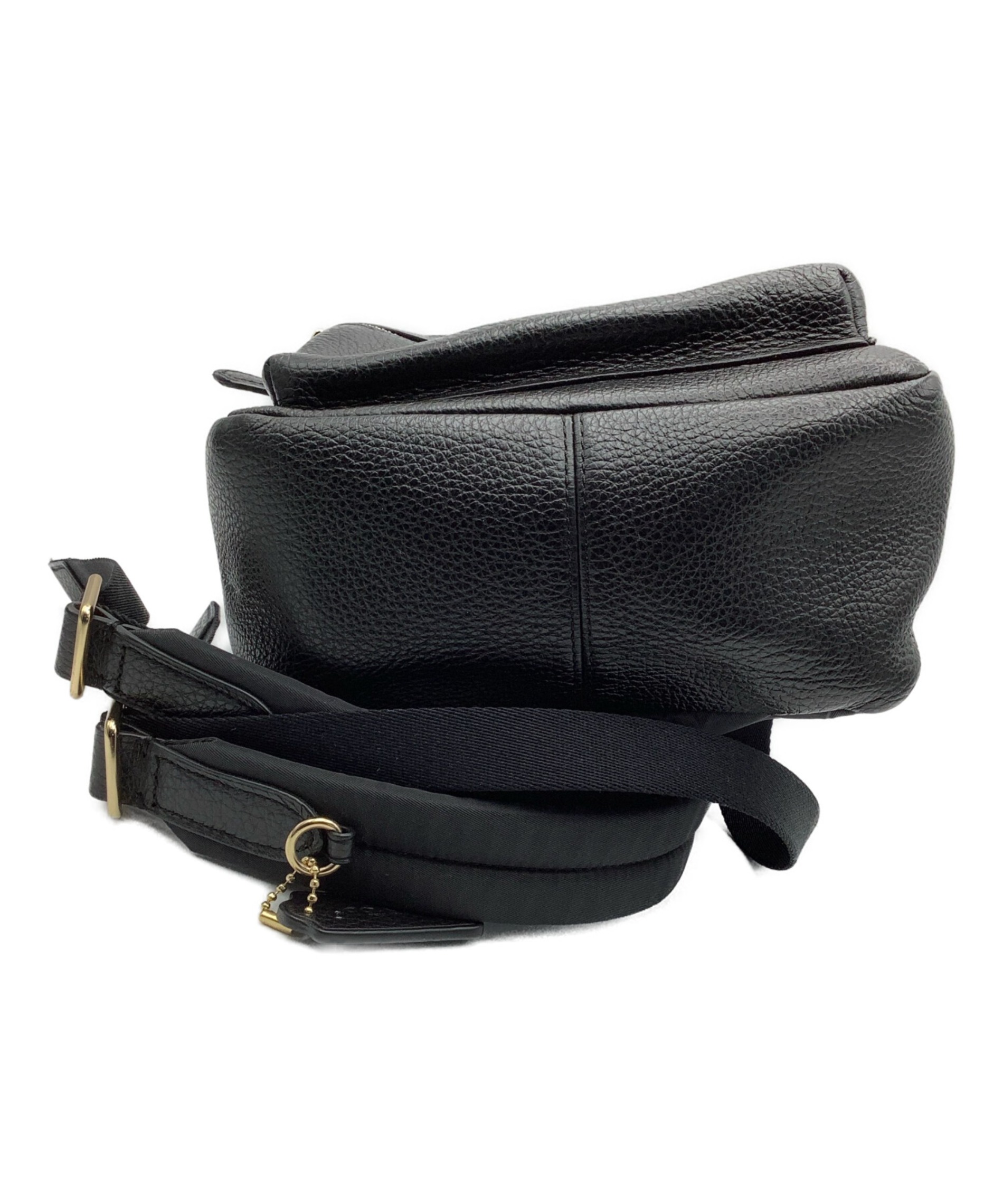 中古・古着通販】COACH (コーチ) レザーミニリュック ブラック サイズ 