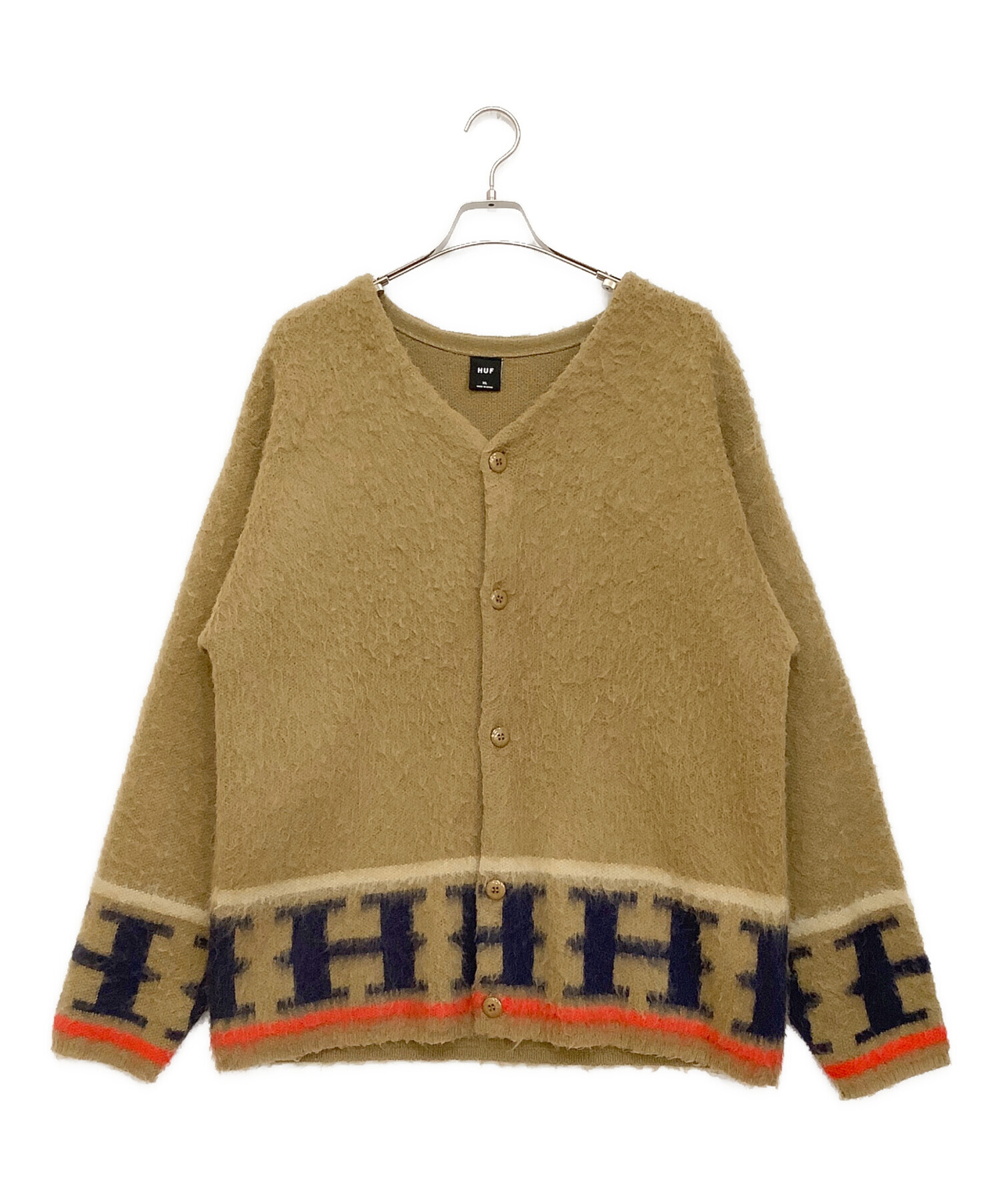 中古・古着通販】HUF (ハフ) カーディガン ブラウン サイズ:XL 