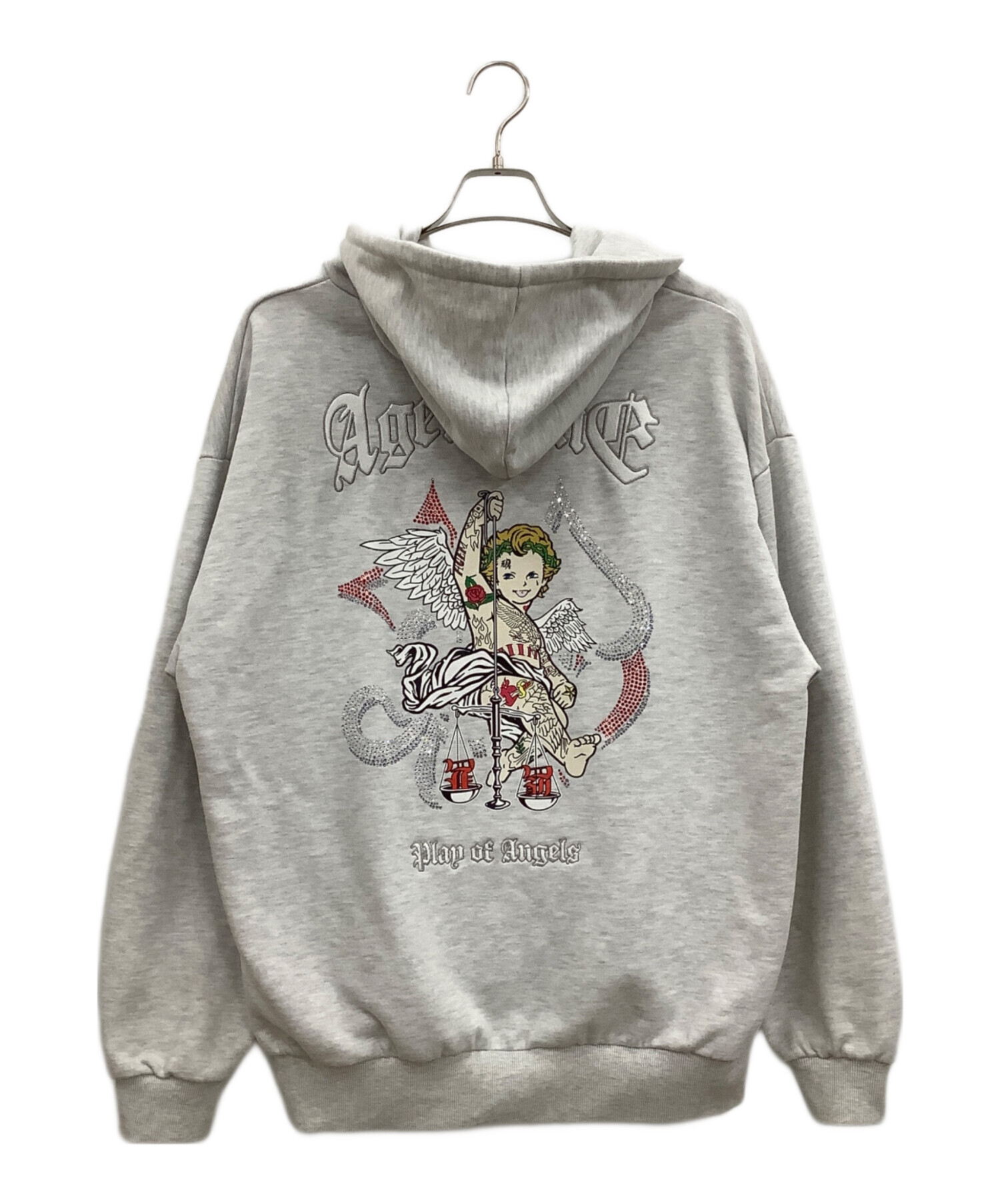 A'gem エージェム　ジップパーカー　チャコールグレー A'GEM/9 × .kom 『A'gem/エージェム』 ﾌｧｰ付加工ジップアップパーカー