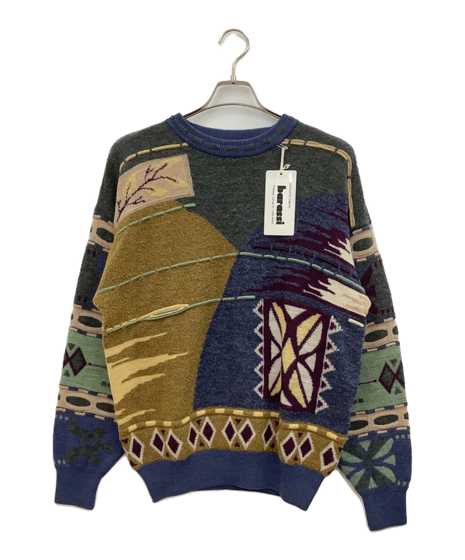 中古・古着通販】Barassi (バラシ) 3Dゲ-ジニット ネイビー サイズ:46 