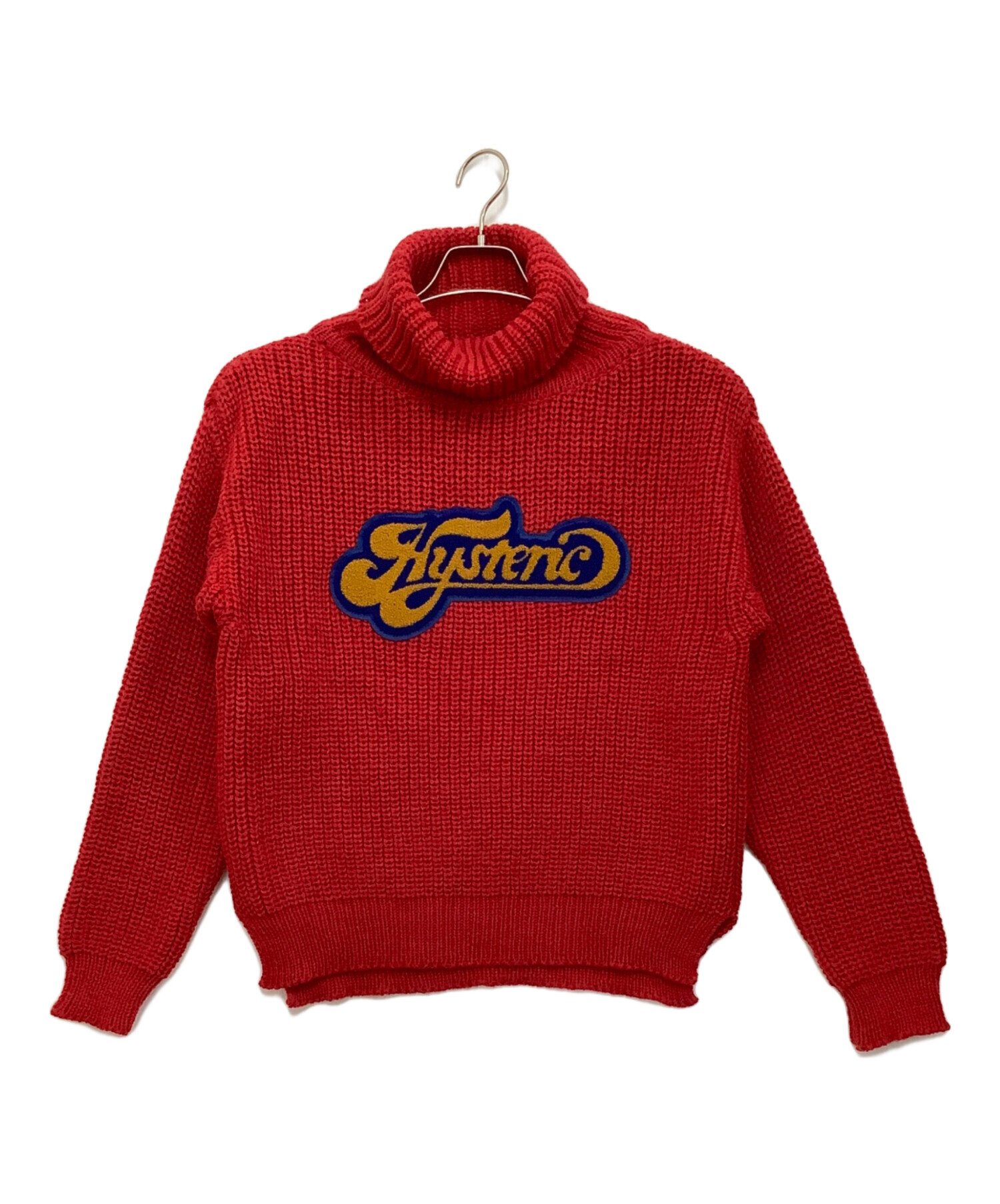 ヒステリックグラマー ピストル プリント ニットカーディガン 赤 S ○中古 ヒステリックグラマー ピストル プリント ニット