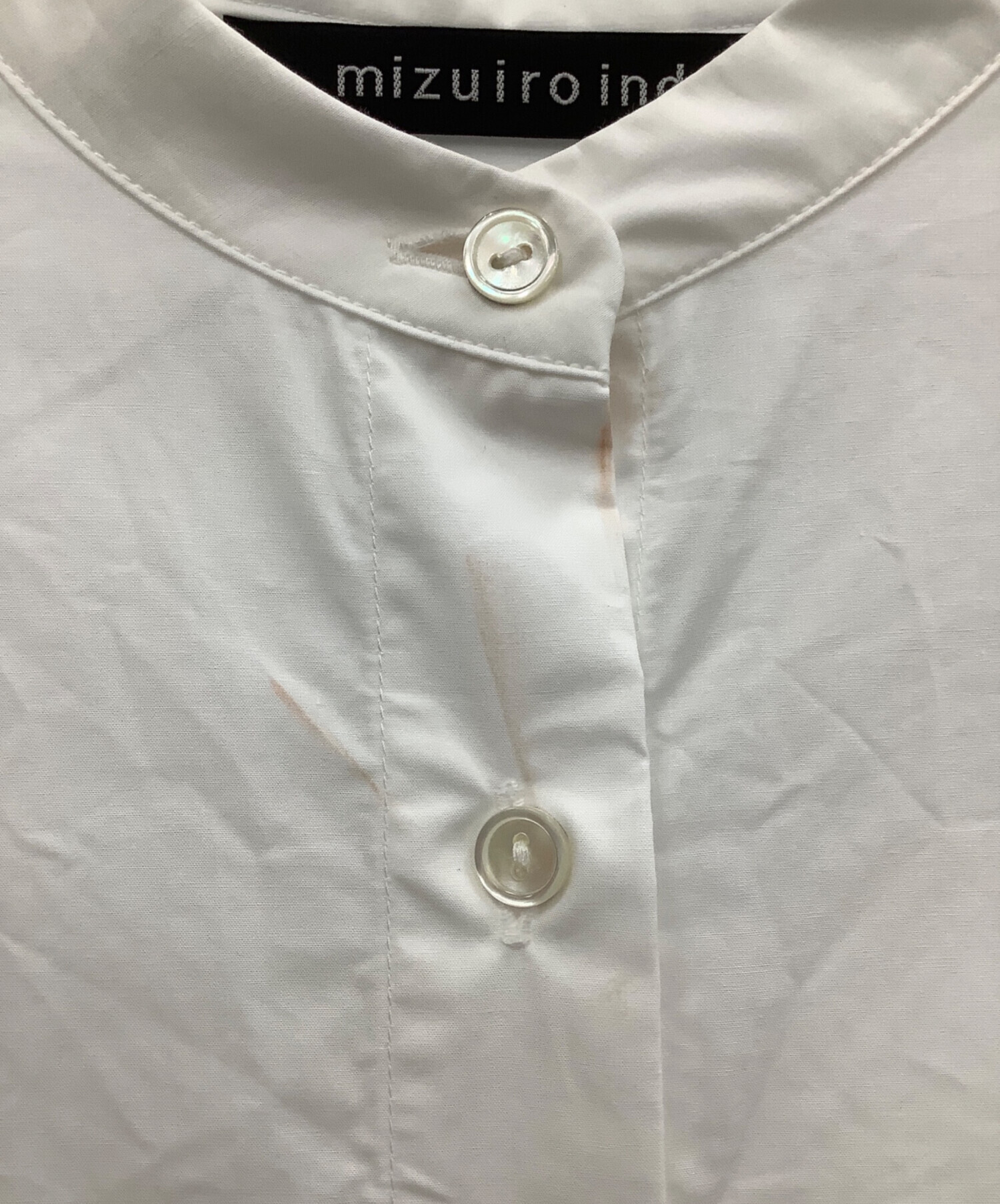 中古・古着通販】mizuiro-ind (ミズイロインド) バンドカラーシャツ 