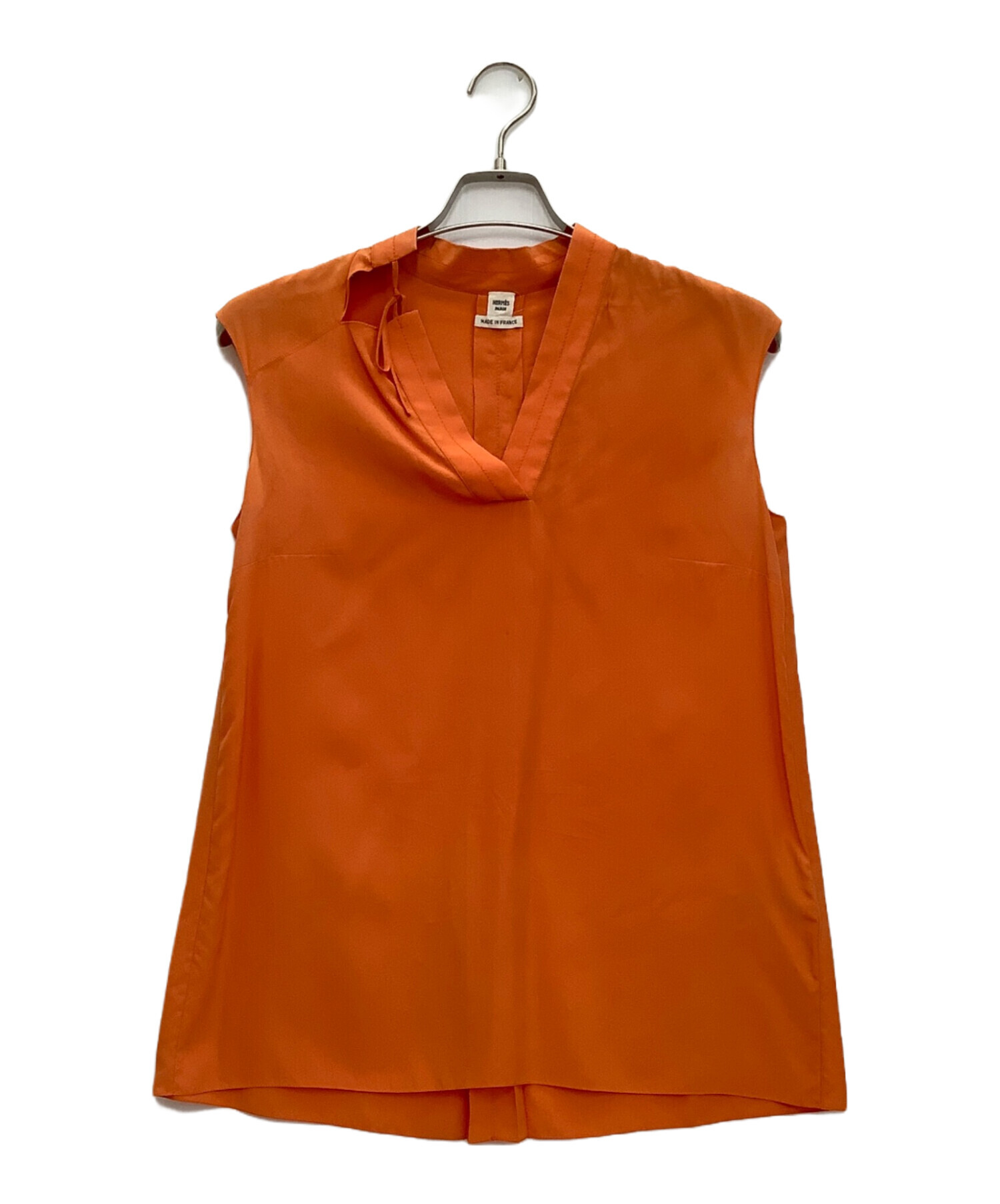 HERMÈS オレンジ ノースリーブシャツ 36号 【公式通販】