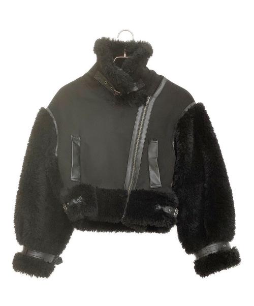 【美品】MURUA フェイクムートンジャケット 襟•袖ボア切り替え 黒 F 1015006991060016_01_9548w.jpeg