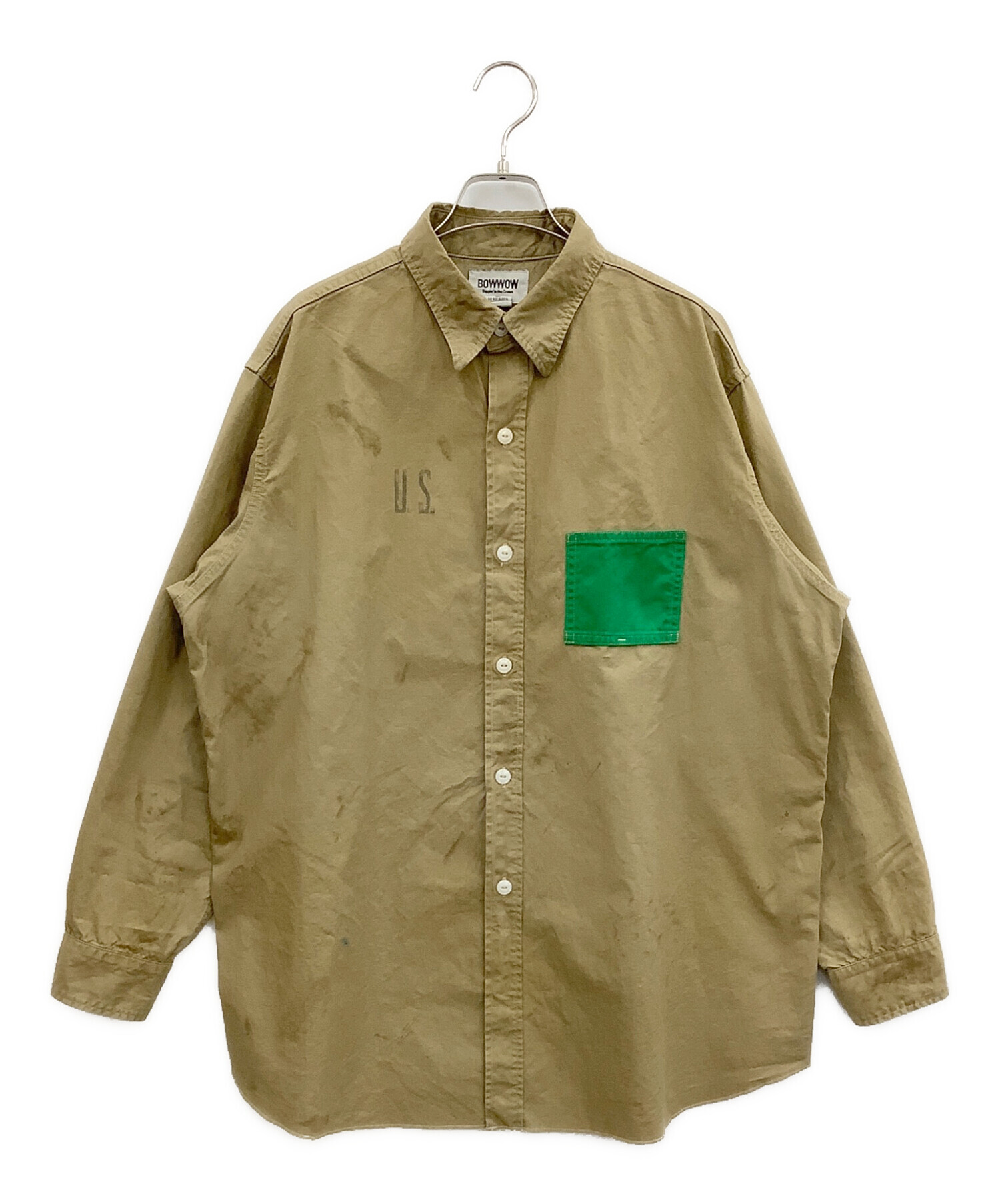 中古・古着通販】BOWWOW (バウワウ) US PRISONER SHIRT カーキ サイズ 