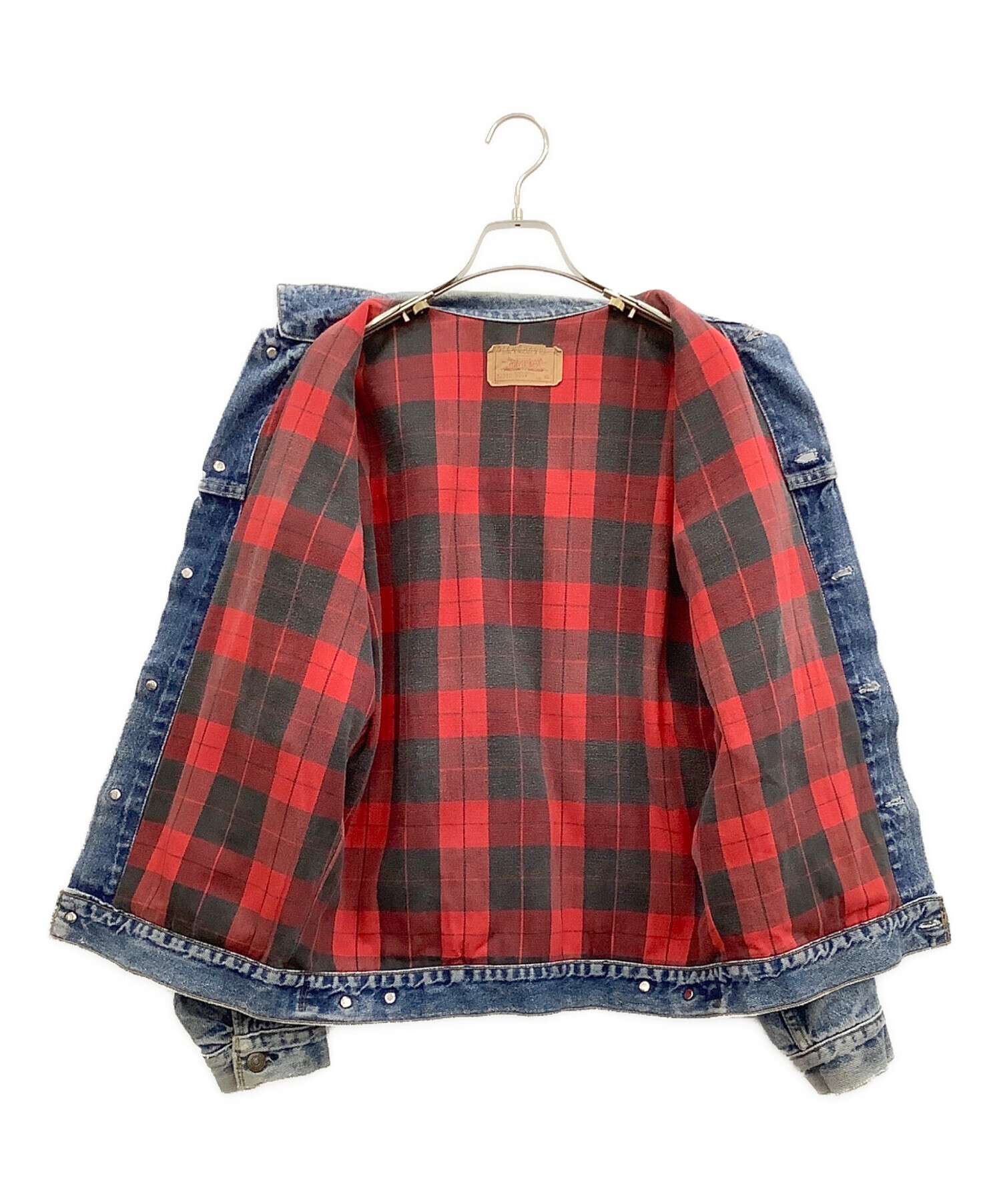 中古・古着通販】LEVI'S (リーバイス) デニムジャケット ブルー×レッド