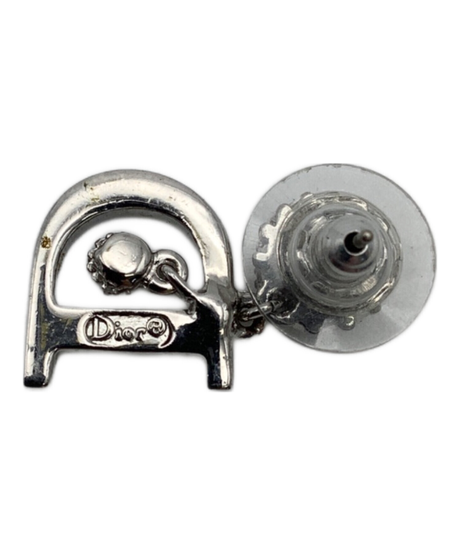 Christian Dior Dロゴピアス シルバー 中古・古着通販】Christian Dior (クリスチャン ディオール) D