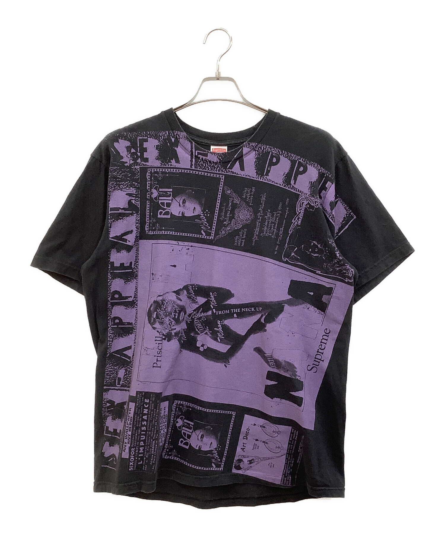 中古・古着通販】SUPREME (シュプリーム) Tシャツ ブラック×パープル 