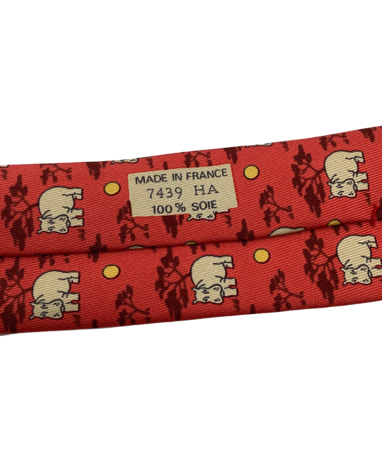 中古・古着通販】HERMES (エルメス) シルクネクタイ レッド サイズ