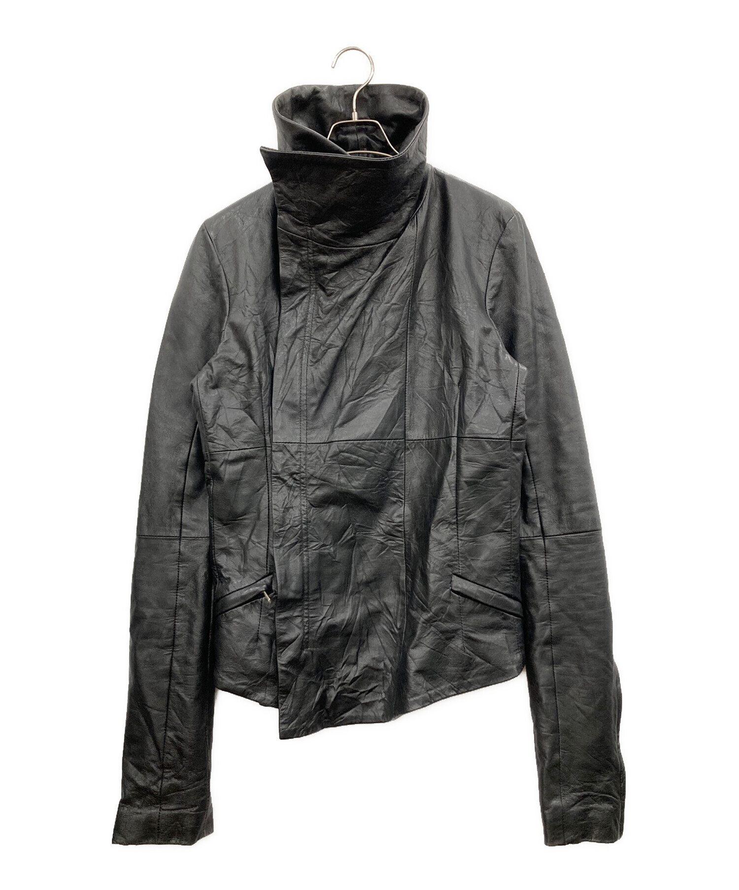 EKAM ラムレザージャケット 中古・古着通販】EKAM (エカム) ラムレザージャケット ブラック サイズ