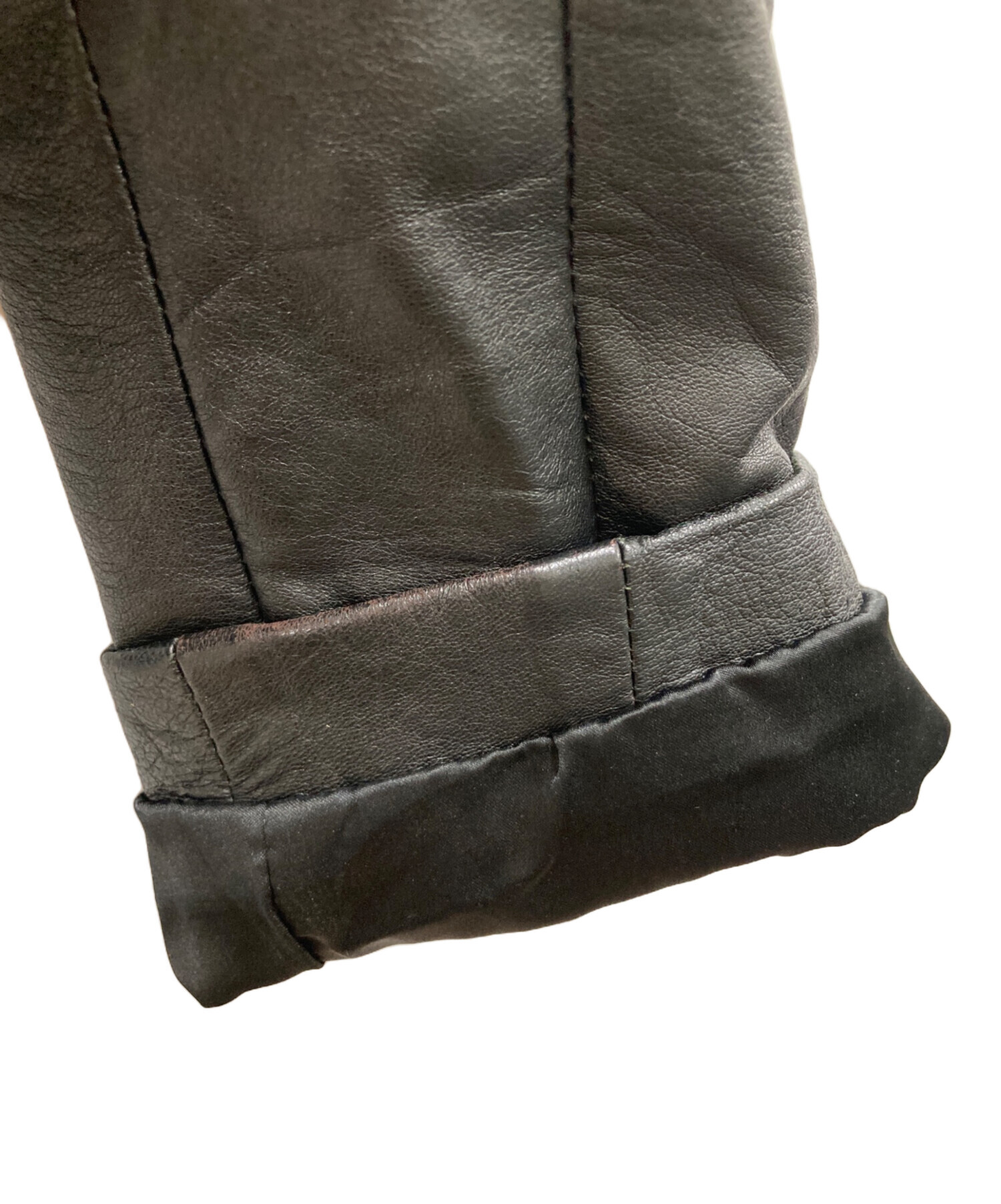 EKAM ラムレザージャケット 中古・古着通販】EKAM (エカム) ラムレザージャケット ブラック サイズ