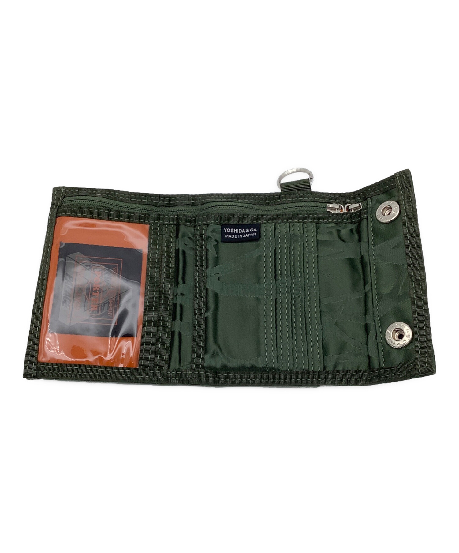 美品 PORTER × PALACE WALLET 三つ折り財布 オリーブ 中古・古着通販】PORTER (ポーター) PALACE (パレス) 3つ折り財布