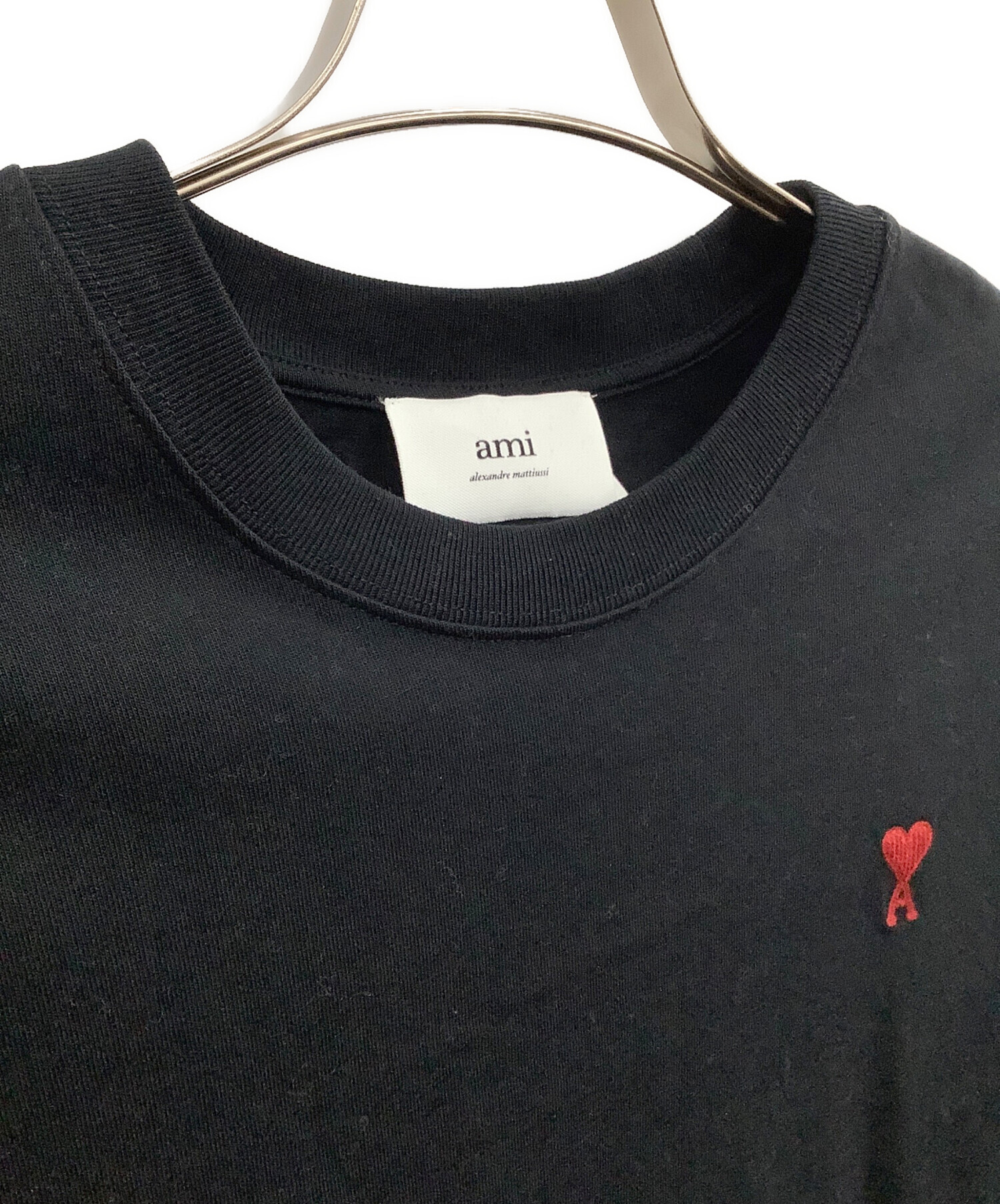 中古・古着通販】AMI PARIS (アミ パリス) 長袖カットソー ブラック 
