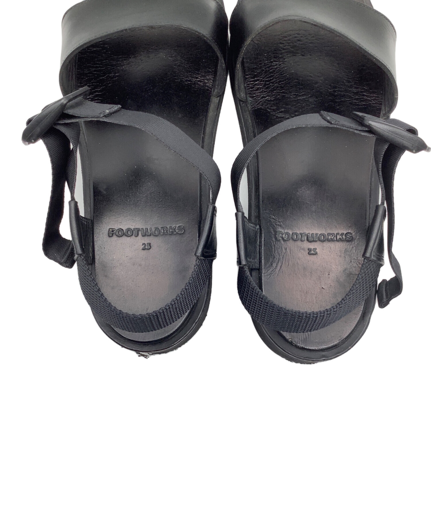 中古・古着通販】FOOTWORKS (フットワークス) レザーサンダル ブラック