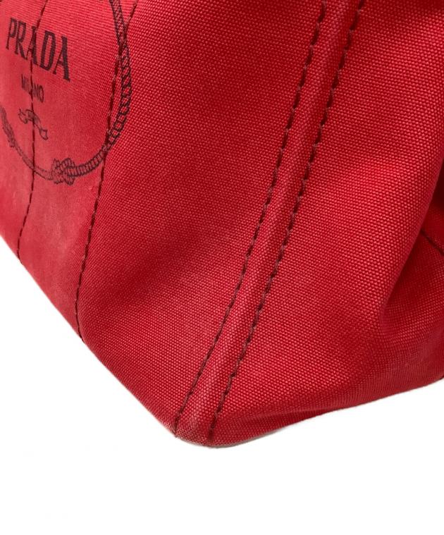 中古・古着通販】PRADA (プラダ) 2WAYキャンバストートバッグ レッド