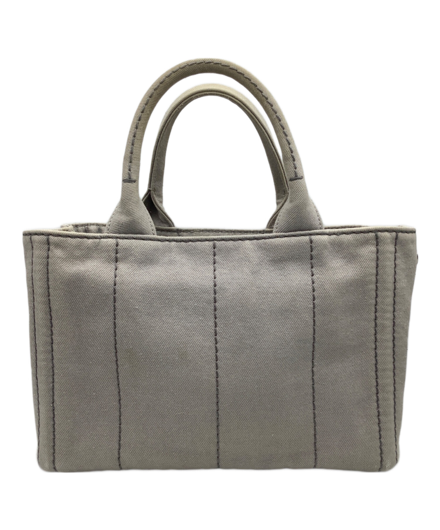 PRADA グレー キャンバストートバッグ 中古・古着通販】PRADA (プラダ) キャンバストートバッグ ベージュ