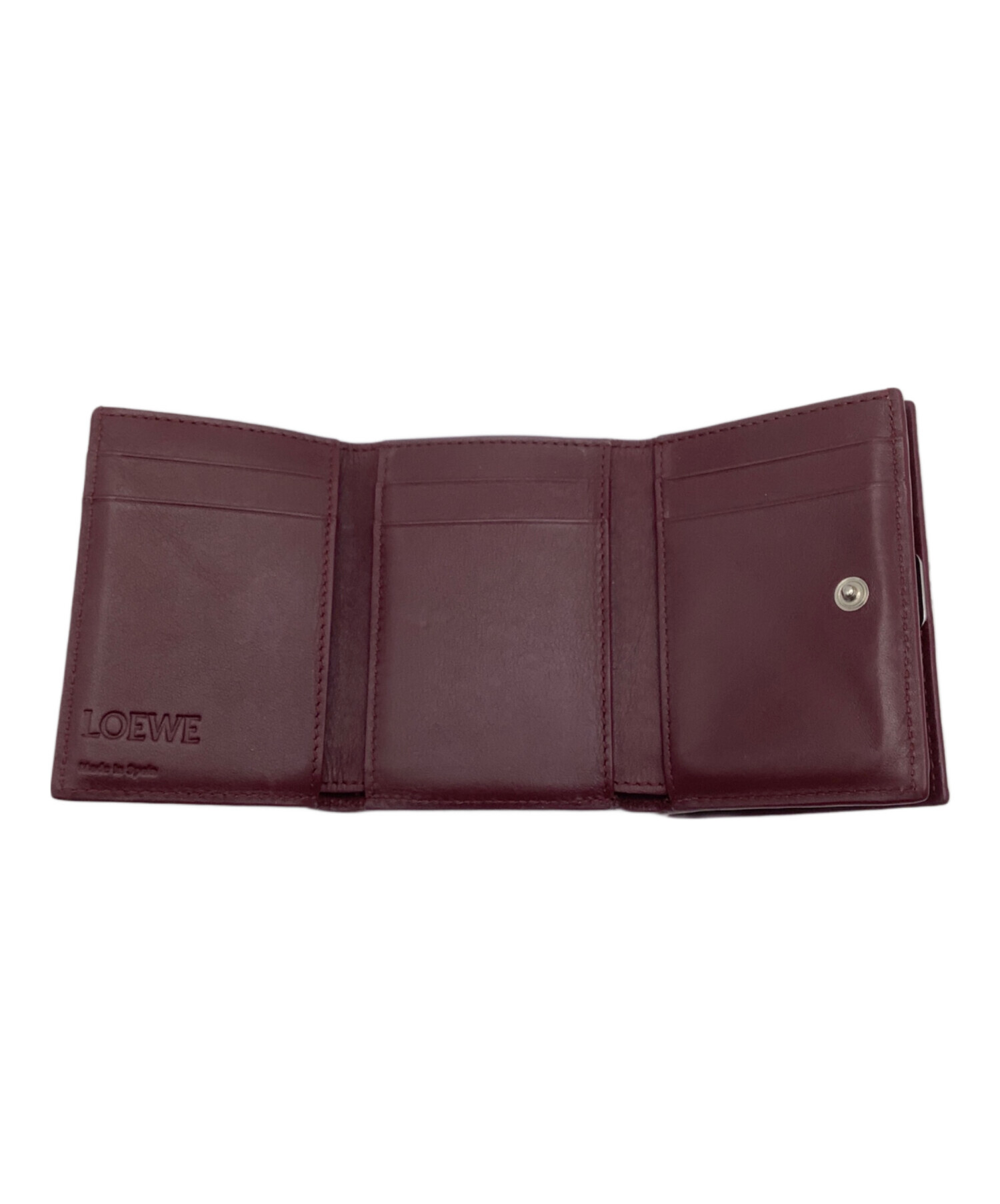 中古・古着通販】LOEWE (ロエベ) 3つ折り財布 エンジ サイズ