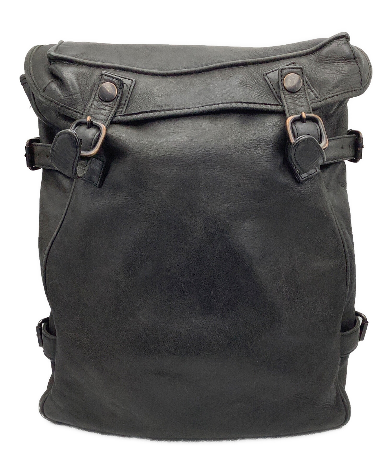 中古・古着通販】PORTER (ポーター) レザーリュック ブラック サイズ